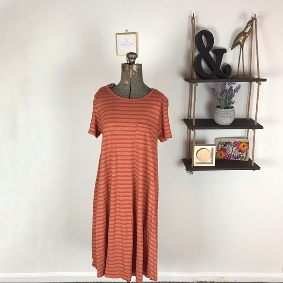 LuLaRoe Dresses & Skirts - FINAL PRICE: LuLaRoe Orange Striped Carly Dress
